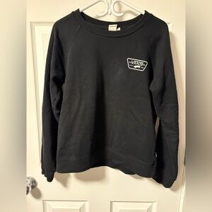 Vans Black Sweatshirt with Small White Chest Badge